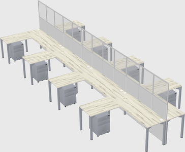 Shared l-shape cubicle