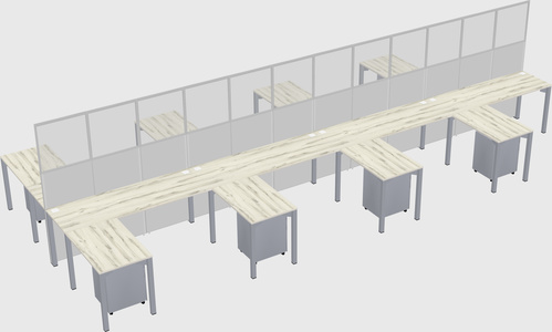 Shared l-shape cubicle