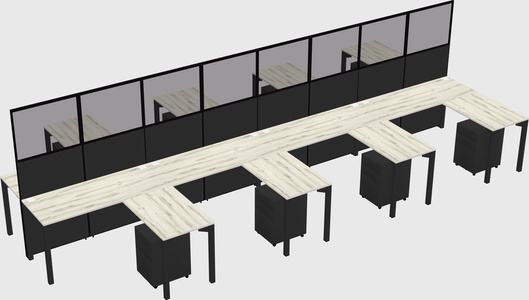 Shared l-shape cubicle