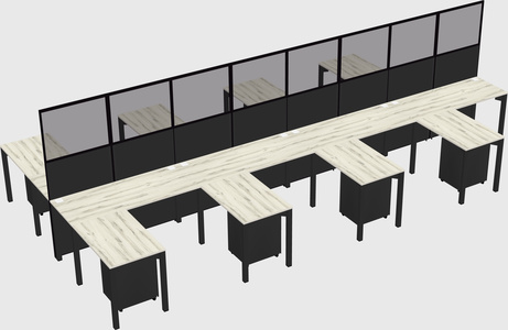 Shared l-shape cubicle