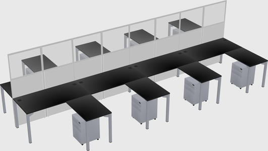 Shared l-shape cubicle