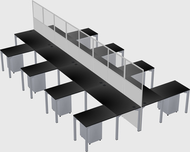 Shared l-shape cubicle