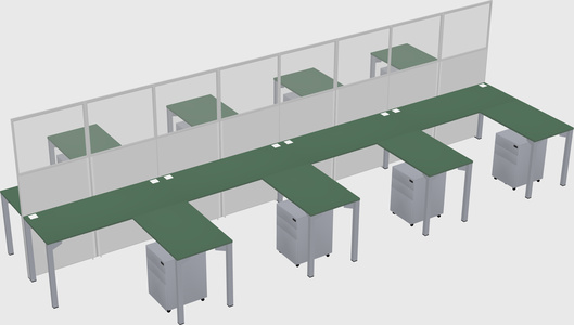 Shared l-shape cubicle
