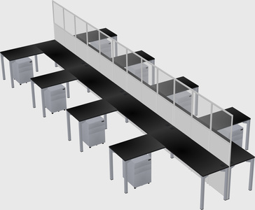 Shared l-shape cubicle