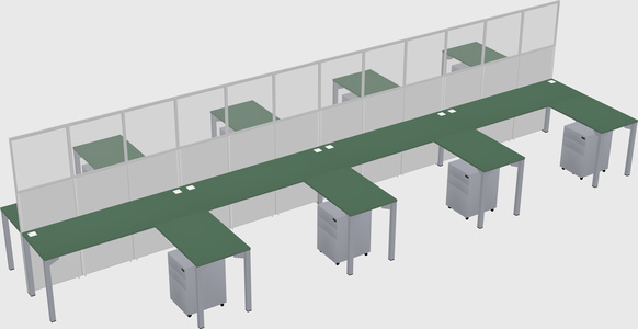 Shared l-shape cubicle