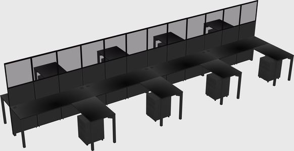 Shared l-shape cubicle