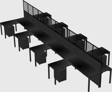 Shared l-shape cubicle