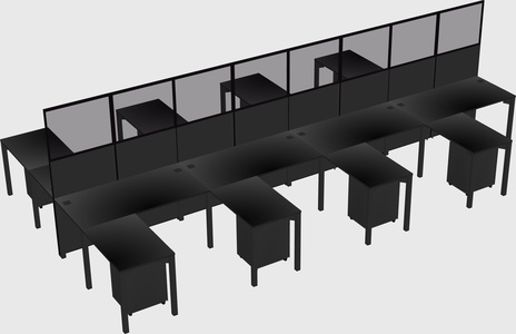 Shared l-shape cubicle