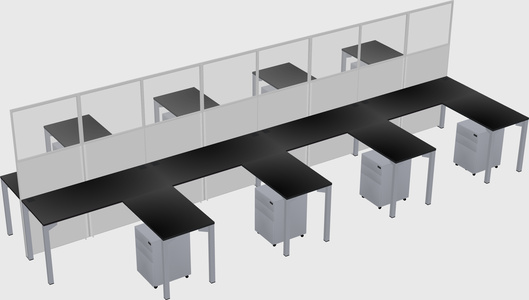 Shared l-shape cubicle