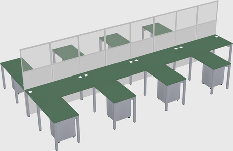 Shared l-shape cubicle