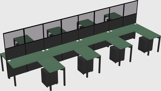 Shared l-shape cubicle