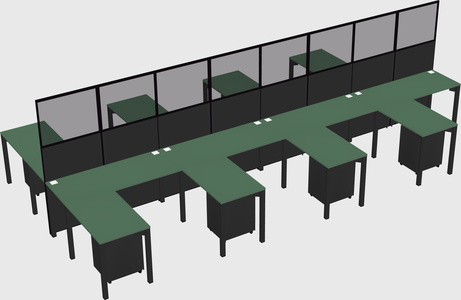 Shared l-shape cubicle