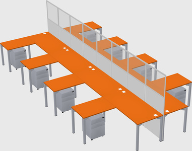 Shared l-shape cubicle