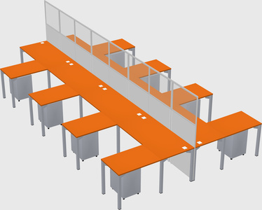 Shared l-shape cubicle