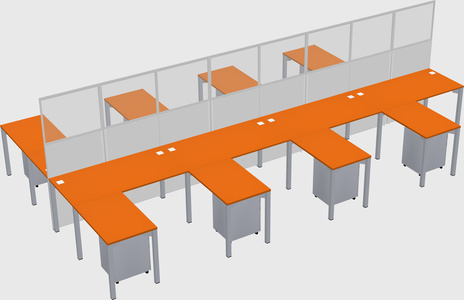 Shared l-shape cubicle
