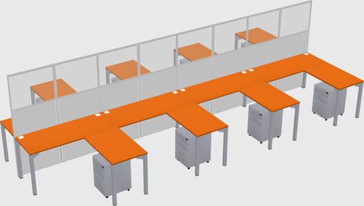 Shared l-shape cubicle