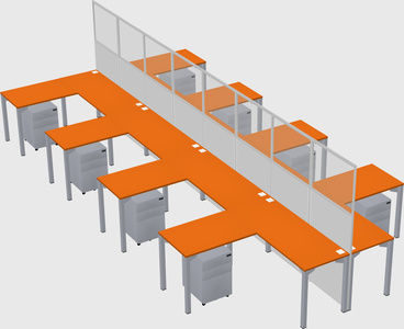 Shared l-shape cubicle