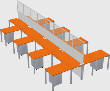 Shared l-shape cubicle