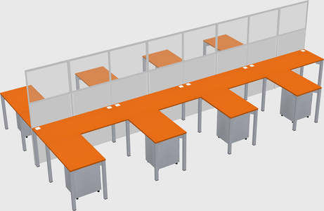Shared l-shape cubicle