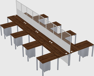 Shared l-shape cubicle