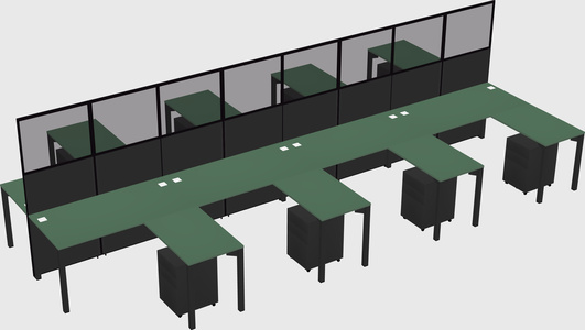 Shared l-shape cubicle