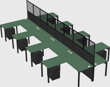 Shared l-shape cubicle