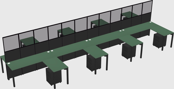 Shared l-shape cubicle