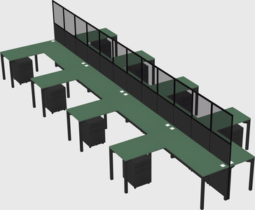 Shared l-shape cubicle