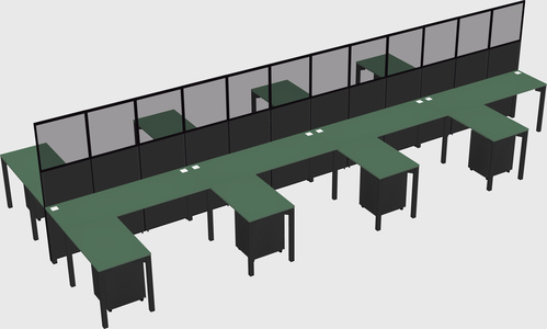 Shared l-shape cubicle