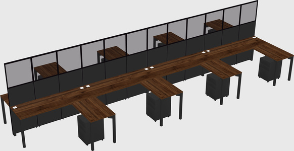 Shared l-shape cubicle
