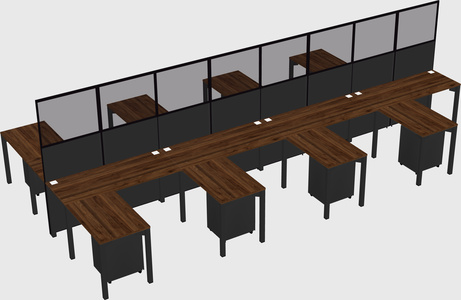 Shared l-shape cubicle