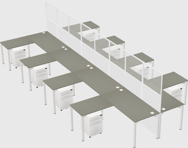 Shared l-shape cubicle