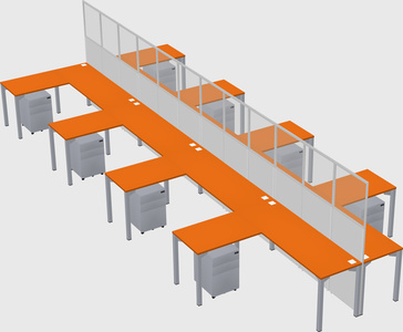 Shared l-shape cubicle