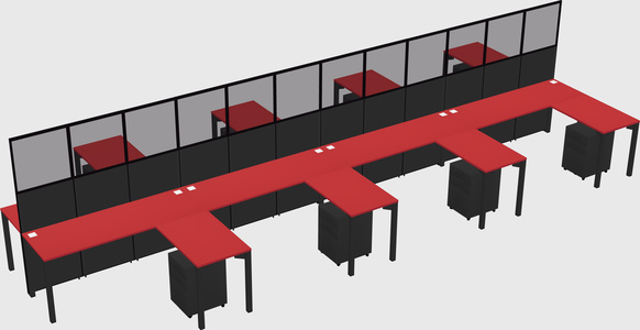 Shared l-shape cubicle