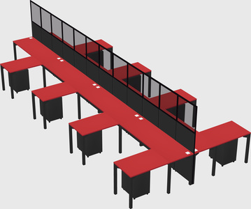 Shared l-shape cubicle