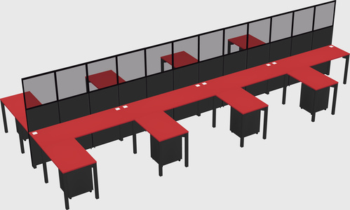 Shared l-shape cubicle