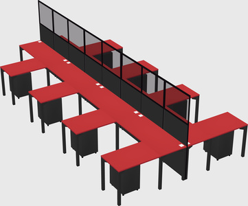 Shared l-shape cubicle