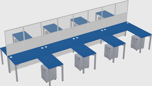 Shared l-shape cubicle