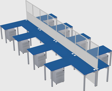 Shared l-shape cubicle