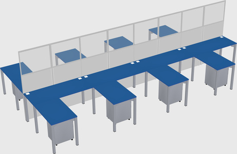 Shared l-shape cubicle
