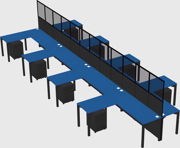 Shared l-shape cubicle