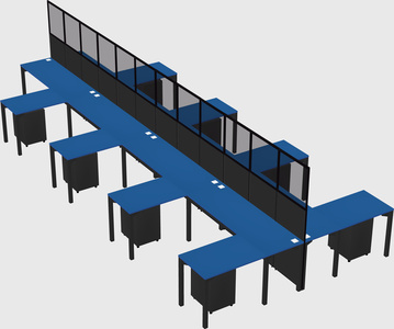 Shared l-shape cubicle