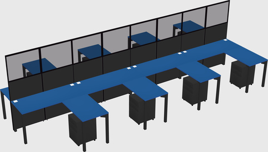 Shared l-shape cubicle