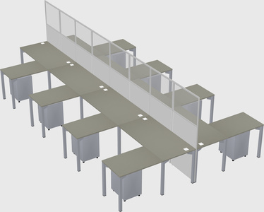 Shared l-shape cubicle