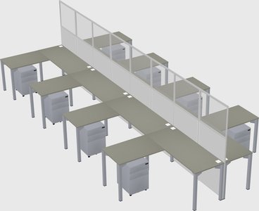 Shared l-shape cubicle