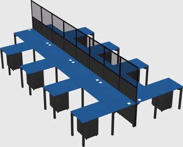Shared l-shape cubicle