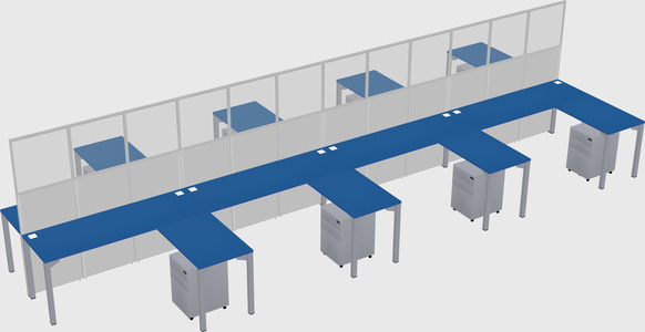 Shared l-shape cubicle