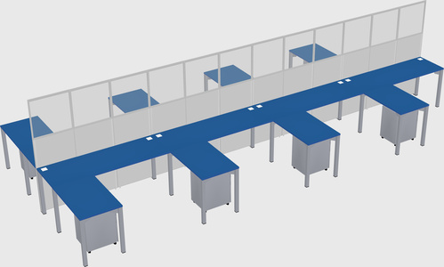Shared l-shape cubicle