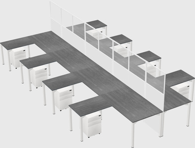 Shared l-shape cubicle