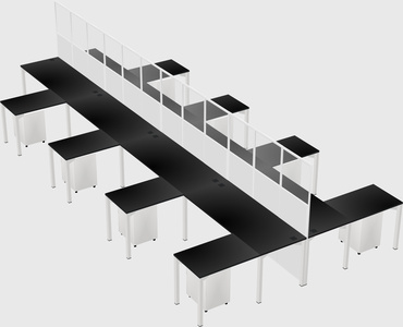 Shared l-shape cubicle